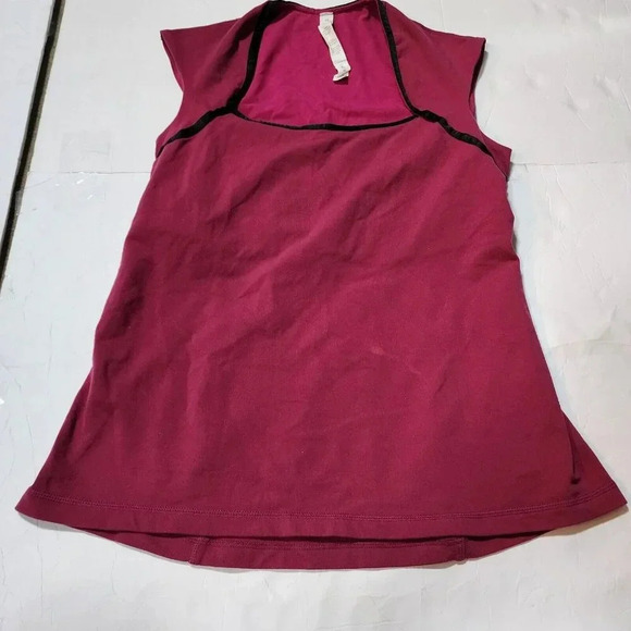 Vintage Lululemon Athletica Top Square Neck Cap Sleeve Women's X1 Purple / Black - Picture 4 of 11
